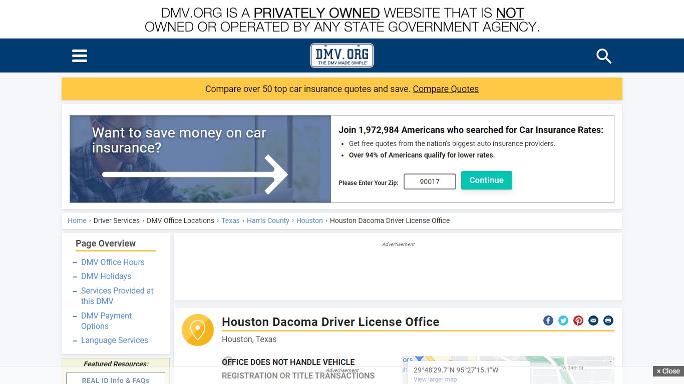 Houston Dacoma Driver License Office of Houston, Texas | DMV.ORG